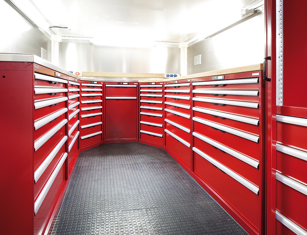 Interno container cassetti estraibili